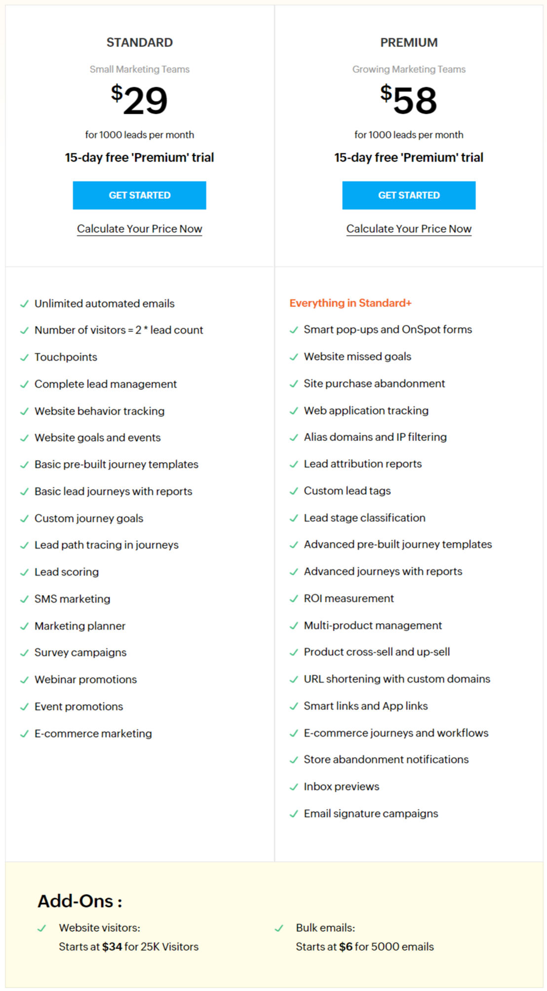 Zoho Marketing Automation pricing