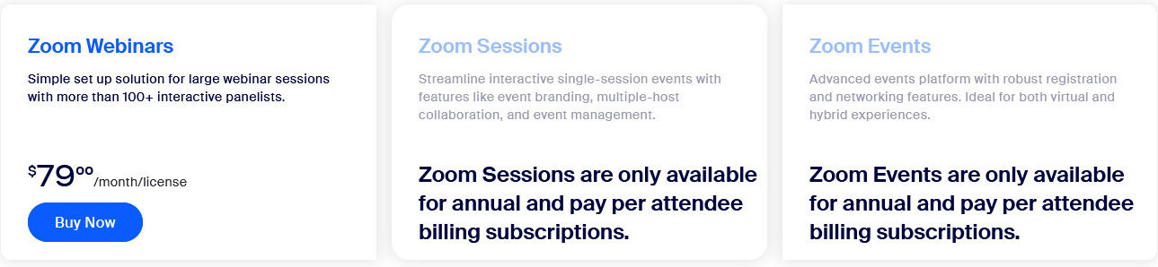 Zoom Events pricing