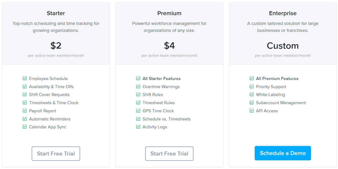 zoomshift pricing