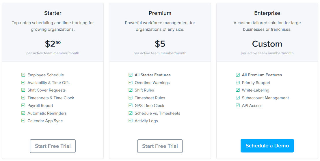 ZoomShift pricing